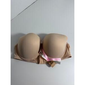 NEW Victorias Secret 38D Where Ever where Push Up Strapless Bra Nude
